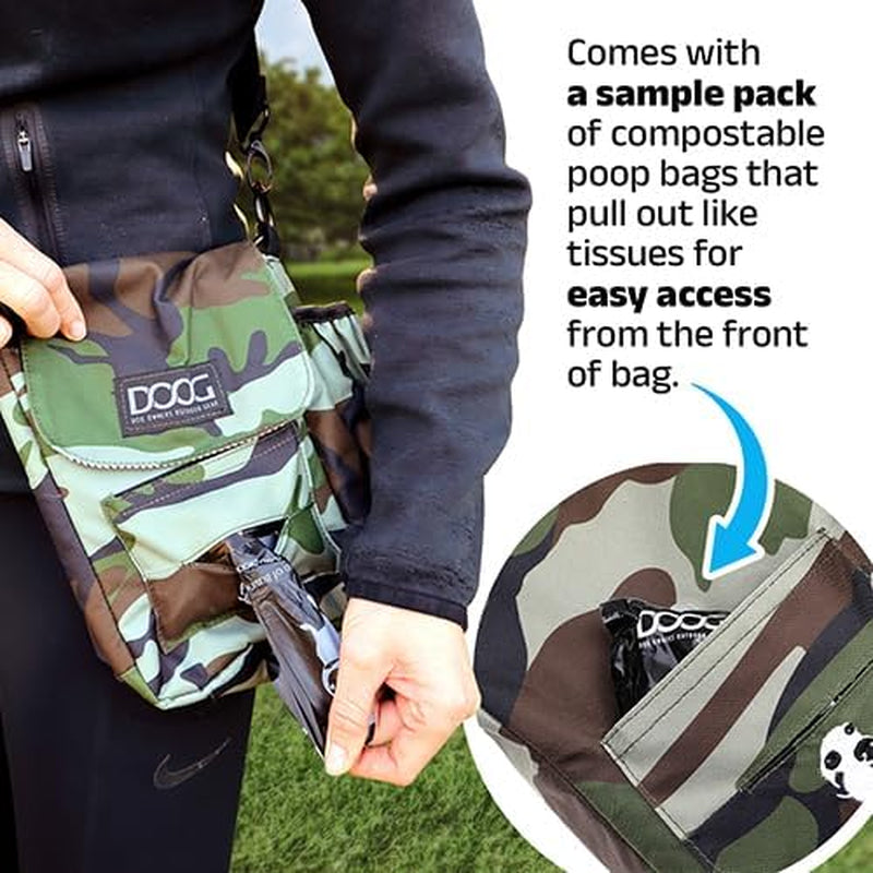 Walkie Bag - Adjustable Dog Treat Pouch Shoulder Bag with Poo Bag & Water Bottle Compartments - Comfort Fit for Everyday Use