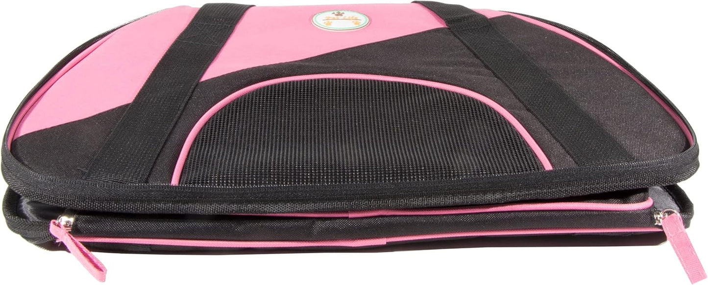 'Zip-N-Go' Sporty Mesh Airline Pet Carrier - Folding and Collapsible Zippered Airline Dog Carrier - Travel Pet Carrier Includes Washable Pet Mat