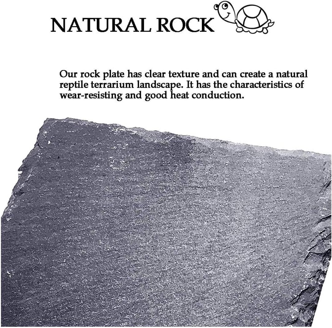 2 Pcs Reptile Basking Platform Tortoise Rock Plate Turtle Bathing Area Feeding Food Dish Resting Terrace（7.9X11.8Inch）