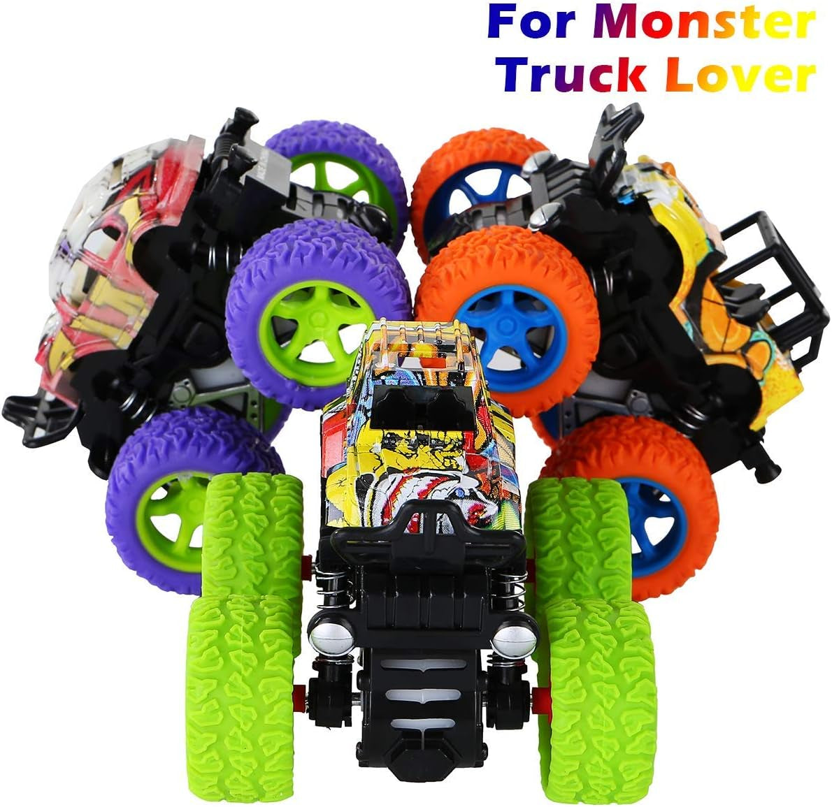™ Monster Trucks Toys - 3 Pack Friction Powered Mini Push and Go Car Truck Playset Inertia Vehicle for Kids Best Christmas Birthday Party Gift for Boys Girls Aged 3 and Above