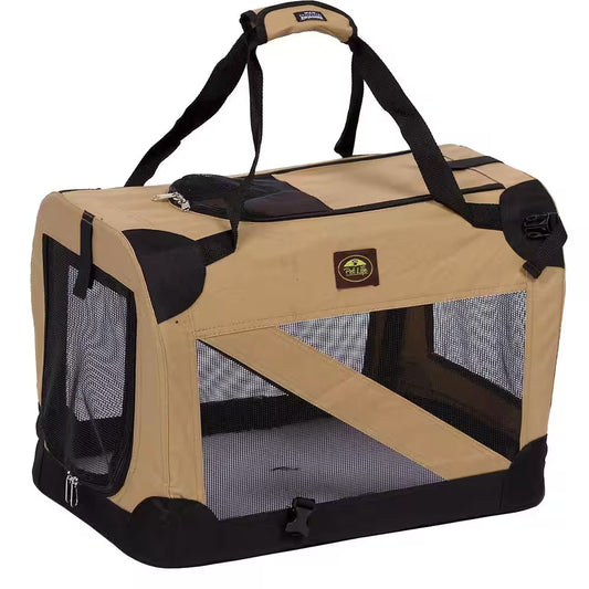 Khaki 360 Degree Vista-View Soft Folding Collapsible Crate - X-Large