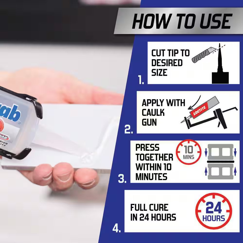 Power Grab Ultimate Instant Grab 9 Oz. SMP Construction Adhesive Crystal Clear Cartridge