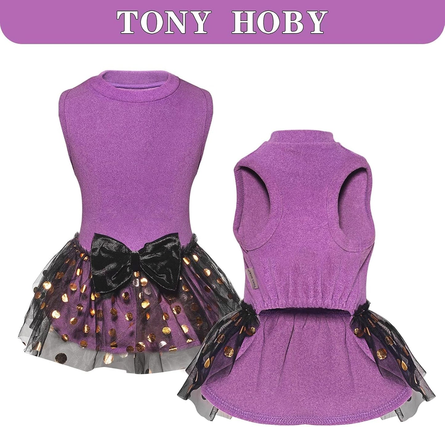 Dog Dress, Outfits Dog Party Dress, Dogs Princess Dresses with Lace, Pet Skirt Soft and Breathable for Small Medium Dogs (Purple, XL)