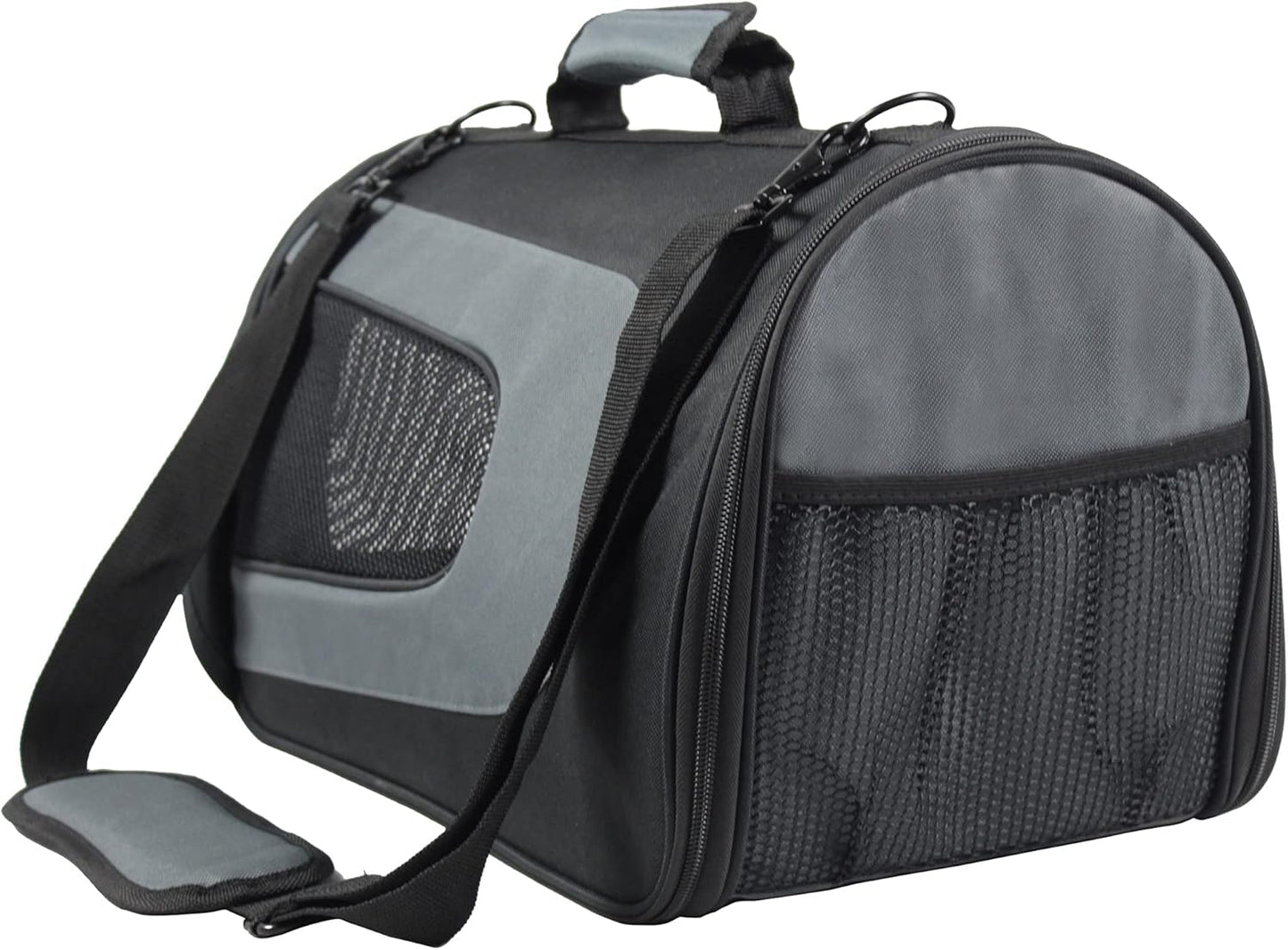 Deluxe Soft Pet Carrier (3 Year Warranty, Airline Approved), Multiple Sizes and Colors Available (18" L X 10" W X 11" H, Black+Gray)