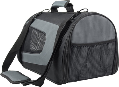 Deluxe Soft Pet Carrier (3 Year Warranty, Airline Approved), Multiple Sizes and Colors Available (18" L X 10" W X 11" H, Black+Gray)