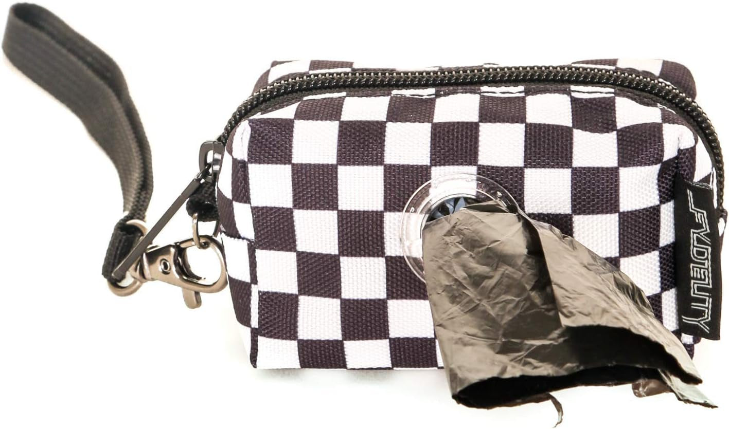 - Cute Dog Poop Bag Holder for Leash Poop Bags for Dogs Vegan Friendly Dog Poop Bag Dispenser Dog Treat Pouch Leash Poop Bag Holder Dog Waste Bag Dispenser Dog Bag Holder Checkered