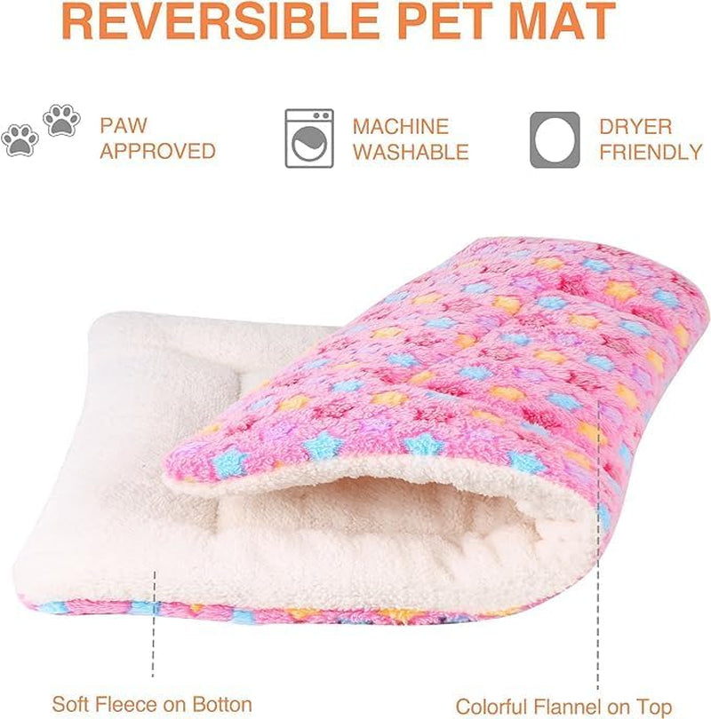 Dog Bed Crate Pad Ultra Soft Pet Bed with Cute Star Print Washable Crate Mat for Large Medium Small Dogs Reversible Fleece Dog Crate Kennel Mat Cat Bed Liner 29 X 21 Inch Pink