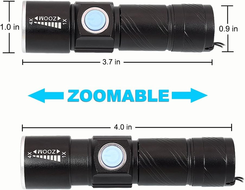 UV 395Nm USB Rechargeable Flashlight Ultraviolet Led Light Blacklight Portable 400Nm Mini Detector for Dog Urine Pet Stains, Anti-Counterfeiting Identification, Resin Curing