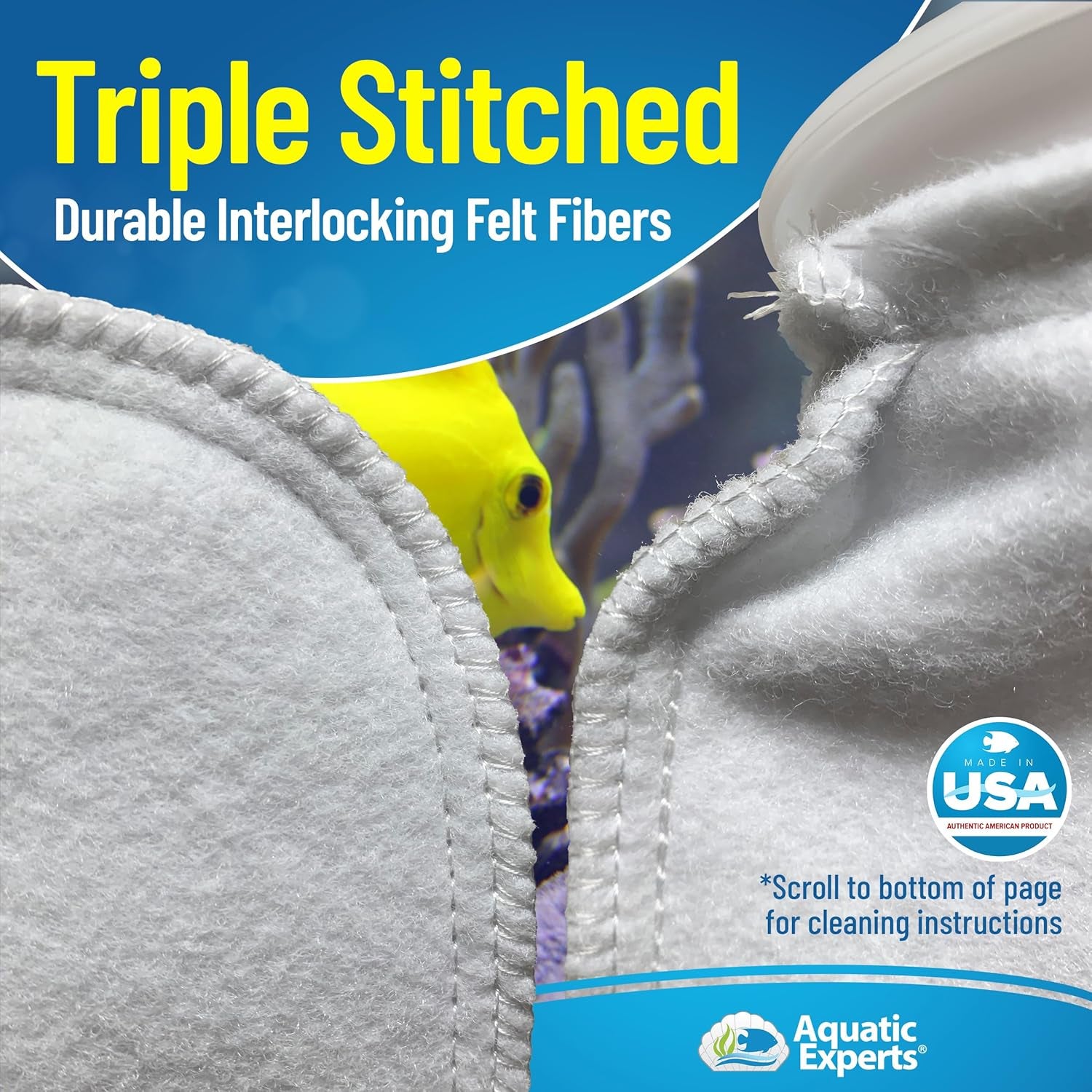 4 Inch Ring Filter Socks 200 Micron, Filter Socks for Saltwater Aquarium, Sump Filter Sock, Felt Aquarium Socks, Reef Filter Sock (8 Pack, 4" X 14")