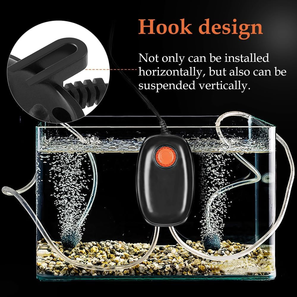 4W/5W/8W Aquarium Corded Electric Air Pump, 96GPH/160GPH/256GPH Dual Outlets 4 Outlets Oxygen Pump, Ultra Quiet Aquarium Bubbler for up to 300 Gallon Fish and Turtle Tank