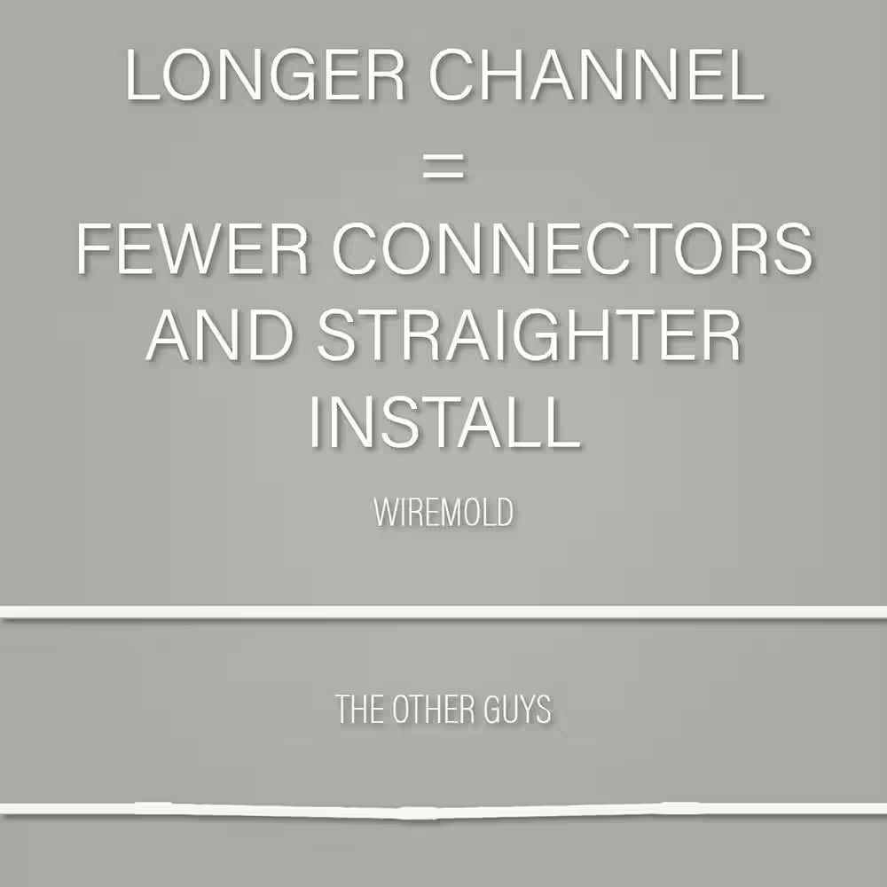 Wiremold Cordmate Cord Cover Flat Elbow, Cord Hider for Home or Office, Holds 1 Cable, White