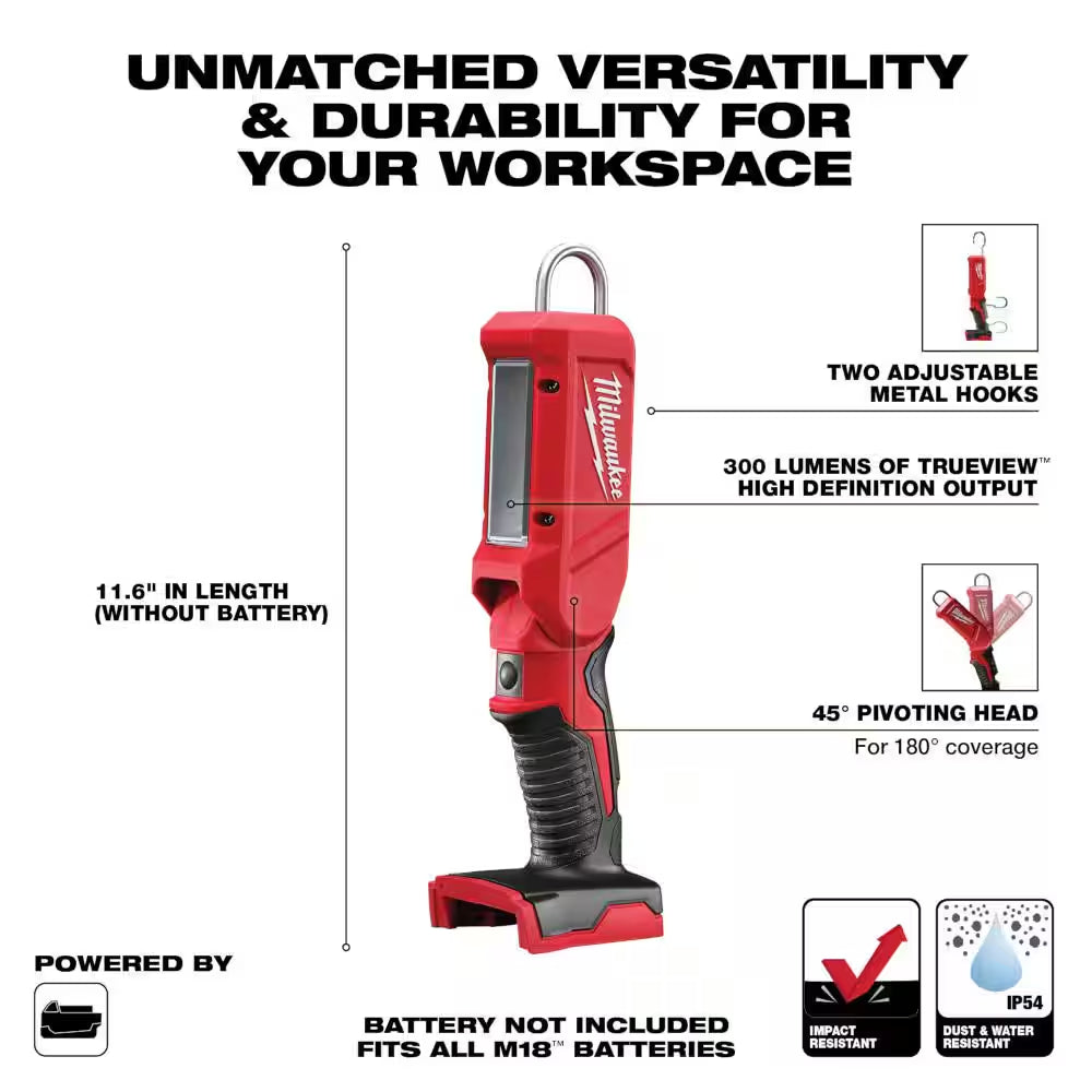 M18 18-Volt Lithium-Ion Cordless 300-Lumen LED Stick Light (Tool-Only)