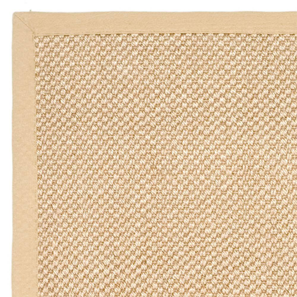 Natural Fiber Maize/Wheat 3 Ft. X 12 Ft. Border Runner Rug