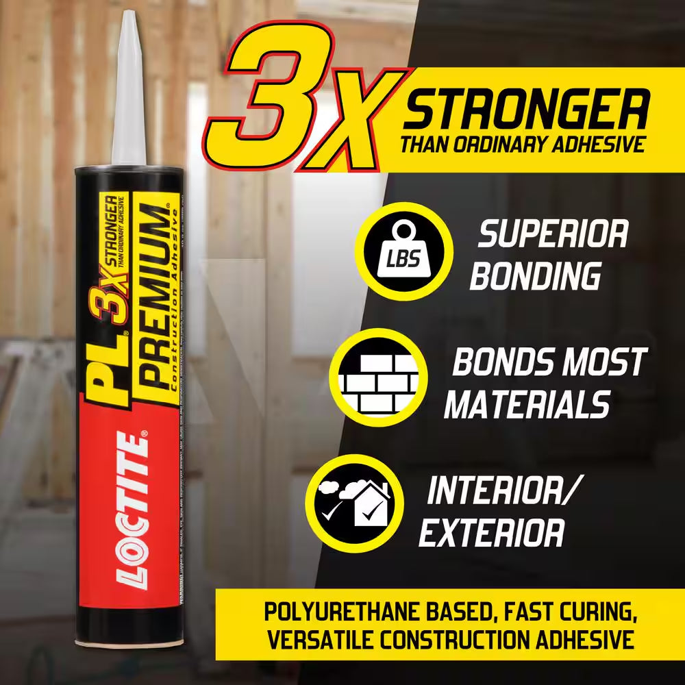 PL Premium 28 Oz. Polyurethane Low VOC Construction Adhesive Tan Cartridge (Each)