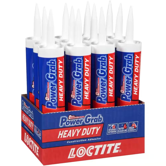 Power Grab Heavy-Duty Instant Grab 9 Oz. Latex Construction Adhesive White Cartridge (12-Pack)