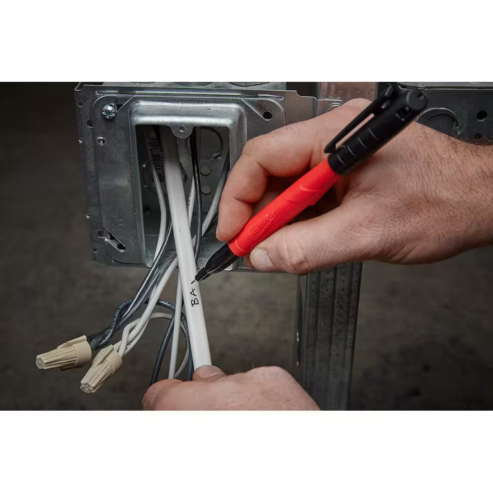 INKZALL Black Medium Point Jobsite Permanent Marker (2-Pack)