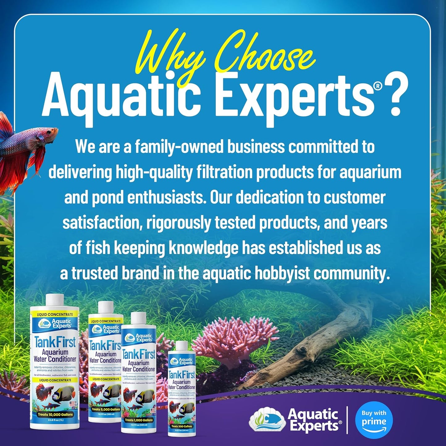 Tankfirst Complete Aquarium Water Conditioner - Fish Water Conditioner, Instantly Removes Chlorine, Chloramines, and Detoxifies Ammonia from Fish Tank (Tankfirst Regular, 500 Ml)
