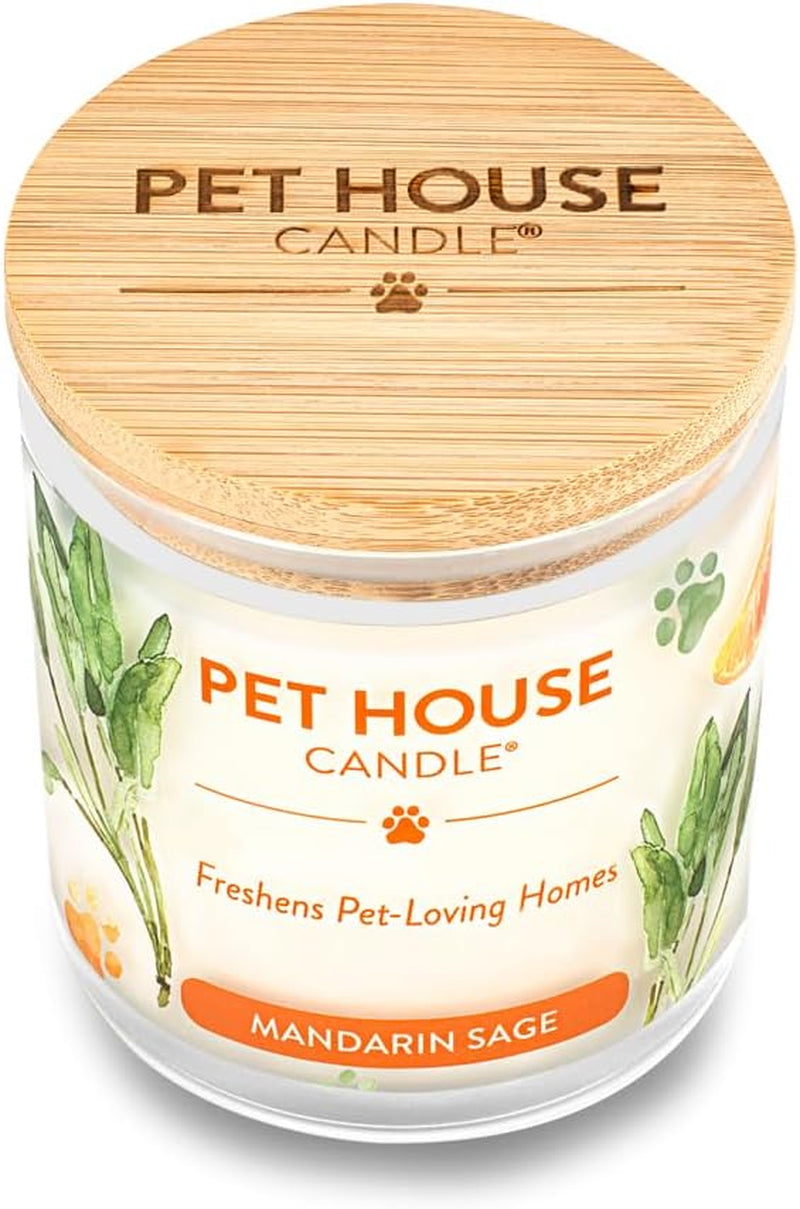 Pet Friendly Candle, 9 OZ Scented Soy Candle, Clean Burning, Long Lasting Air Freshener for Home - Mandarin Sage