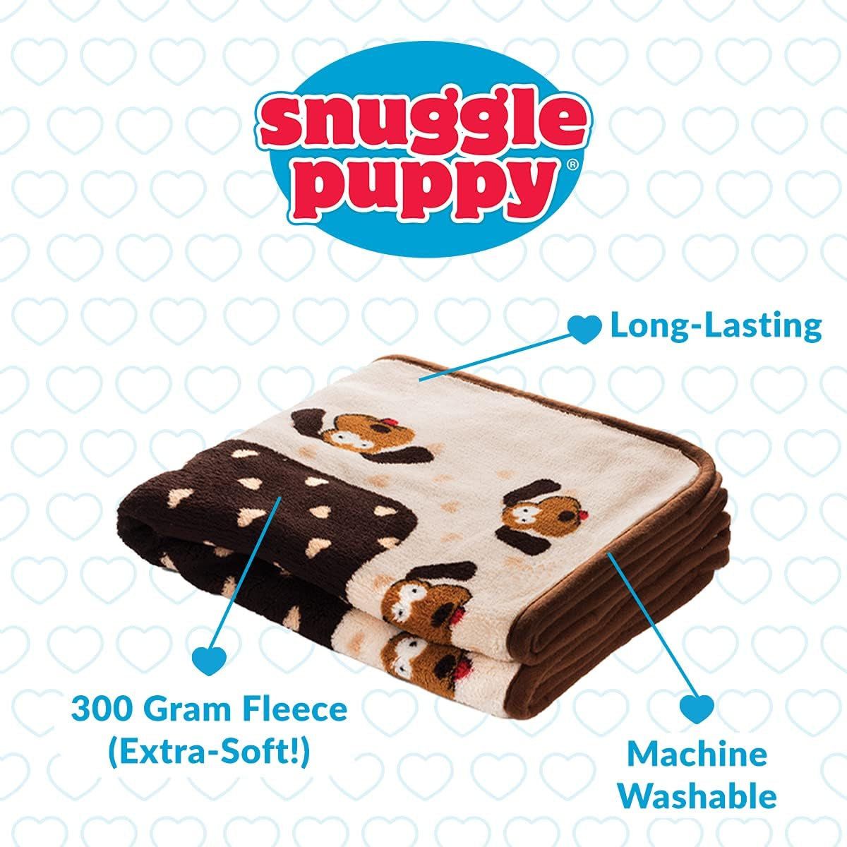 Snuggle Puppy Blanket for Pets - Cozy Dog Blanket for Small Dogs - Machine Washable Dog Blanket in Neutral