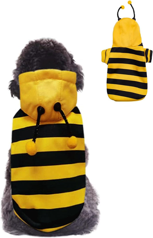 Pet Bee Costume Hooded for Small Dogs and Cats (Small)