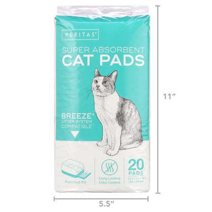 20Ct  Cat Pads | Generic Refills for Tidy Cats Breeze Cat Litter Box Pads System | Cat Pee Pads 16.9'' X 11.4''