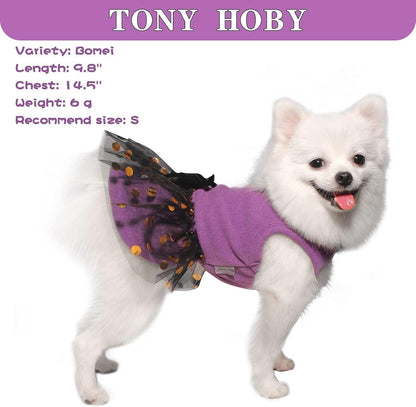 Dog Dress, Outfits Dog Party Dress, Dogs Princess Dresses with Lace, Pet Skirt Soft and Breathable for Small Medium Dogs (Purple, XL)