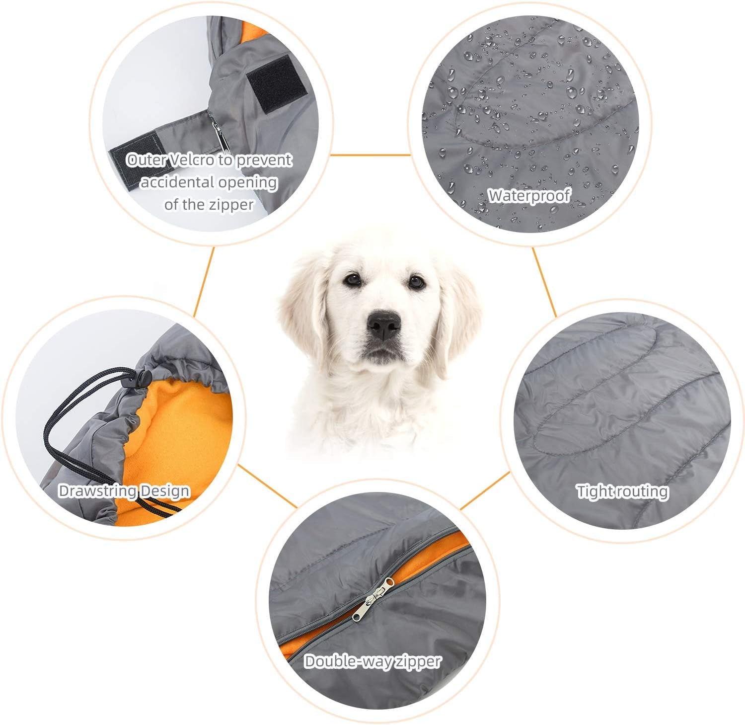 Dog Sleeping Bag Waterproof Warm Packable Dog Bed with Storage Bag for Indoor Outdoor Travel Camping Hiking Backpacking (43''Lx27''W)