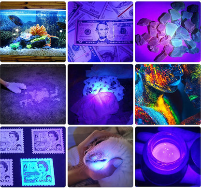 UV 395Nm USB Rechargeable Flashlight Ultraviolet Led Light Blacklight Portable 400Nm Mini Detector for Dog Urine Pet Stains, Anti-Counterfeiting Identification, Resin Curing