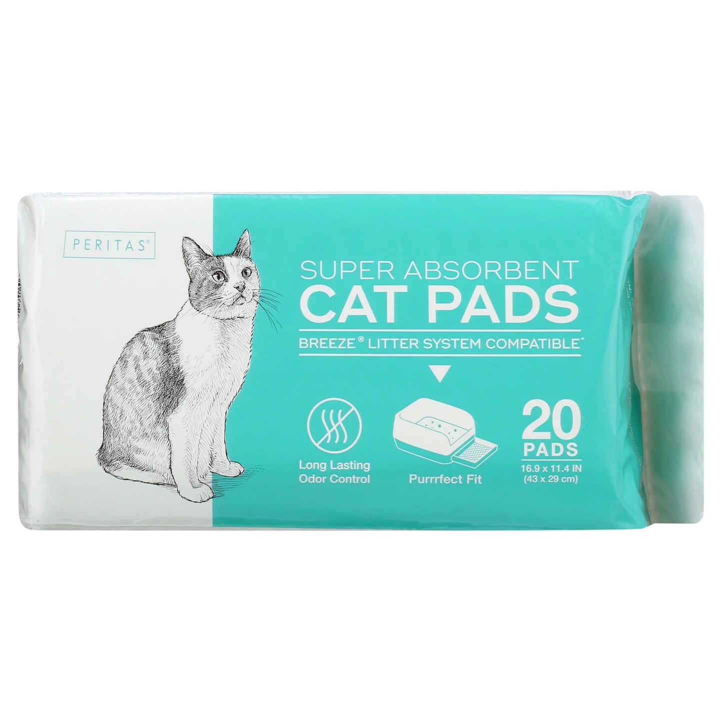 20Ct  Cat Pads | Generic Refills for Tidy Cats Breeze Cat Litter Box Pads System | Cat Pee Pads 16.9'' X 11.4''