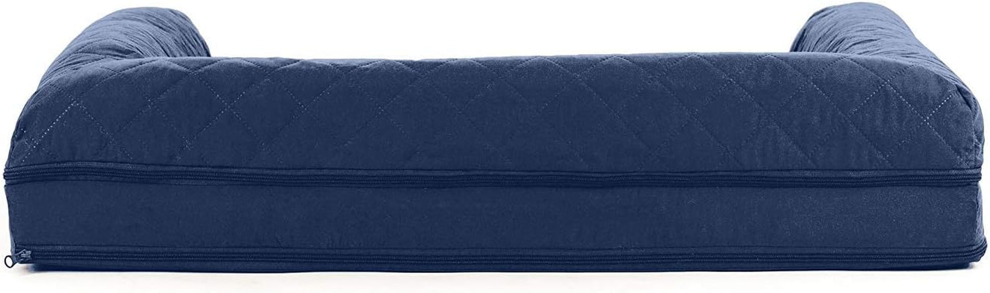 Orthopedic Dog Bed for Large/Medium Dogs W/ Removable Bolsters & Washable Cover, for Dogs up to 55 Lbs - Quilted Sofa - Navy (Blue), Large