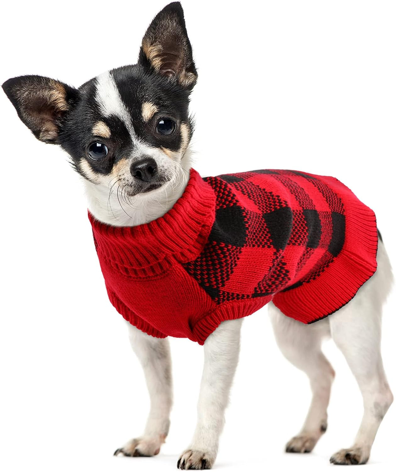 Dog Sweaters for Medium Dogs, Dog Christmas Sweaters Puppy Sweaters Pullover Dog Sweater Dress Warm Winter Turtleneck Pet Sweaters with Leash Hole Soft Fall Dog Sweaters for Dogs Girls Boys XL