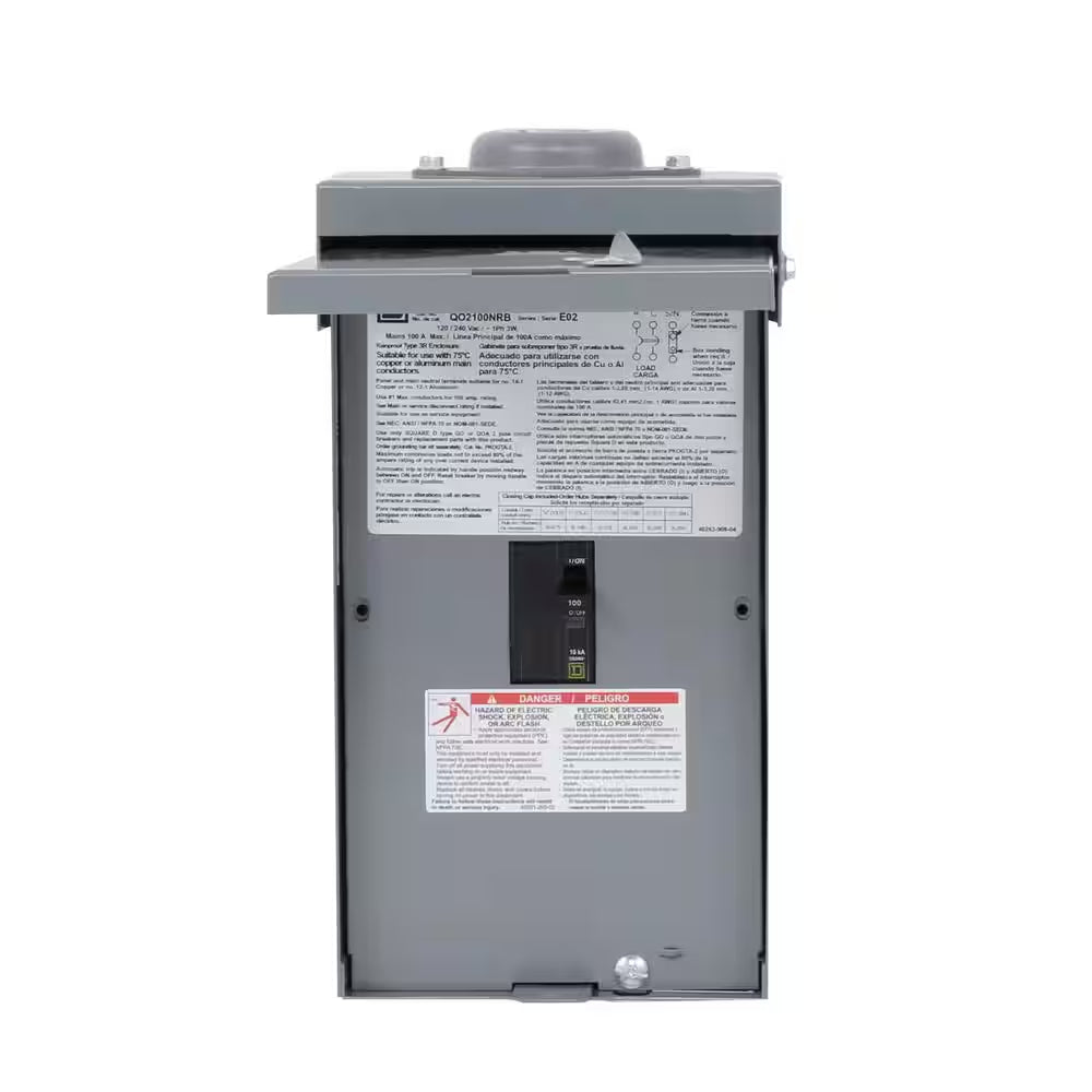QO 100 Amp 2-Pole Outdoor Circuit Breaker Enclosure with QO2100 Breaker Included
