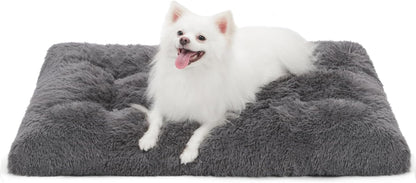 Medium Dog Bed Crate Pad Mat for Cages Washable Bed for Medium Small Size Dog Soft Kennel Pad Anti-Slip Pet Bed,30" X 20",Dark Grey