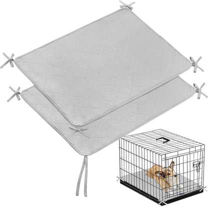 Waterproof Dog Crate Mat with Rope 2 Pack (24’’X18’’), Washable Pee Pads for Dogs, Non-Slip Training Pads for Dogs, Fits 24 Inch Dog Crate