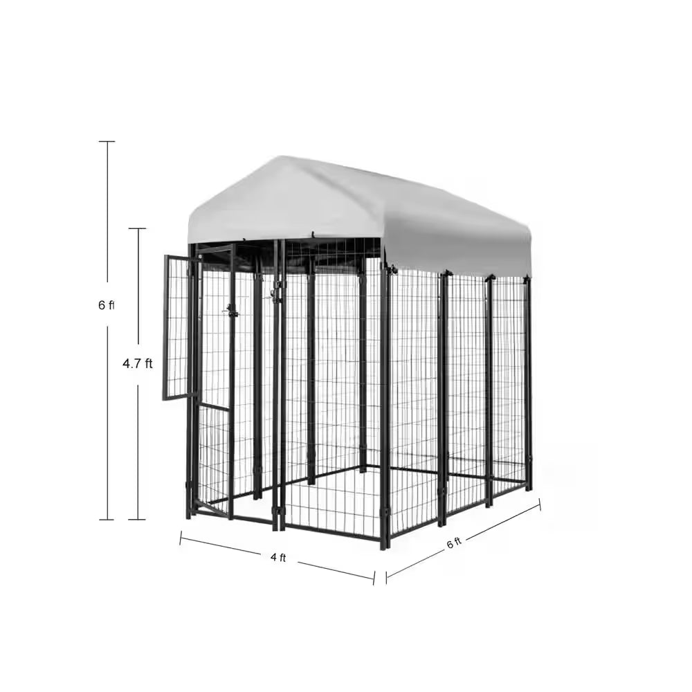 6 Ft. X 4 Ft. X 6 Ft. Welded Wire Dog Fence Kennel Kit