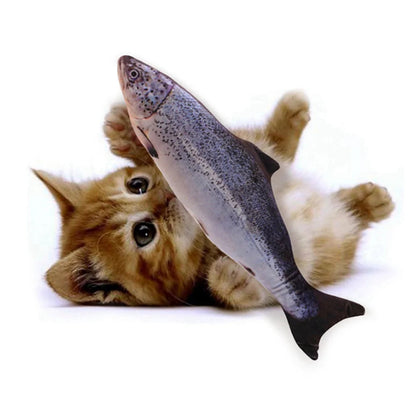 "Electric Moving Fish Cats Toy, Realistic Flopping Wagging Kicker Fish Toys Interactive Catnip Toys for Kitty Pets"