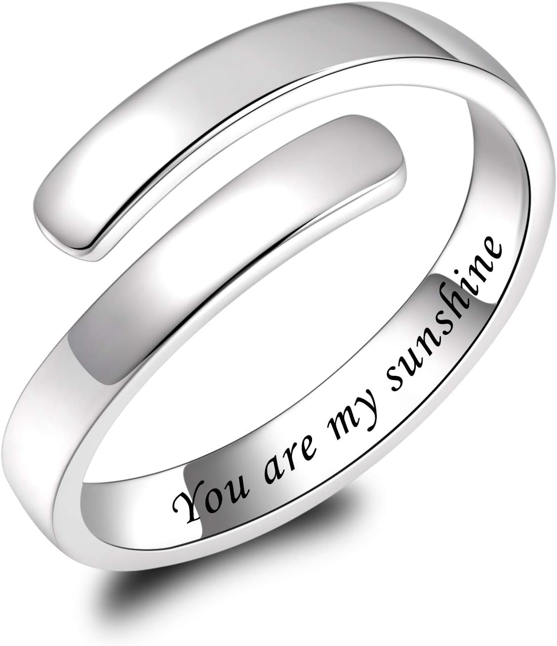 925 Sterling Silver Inspirational Jewelry Rings Adjustable Ring Personality Encouragement Gift for Teens Women