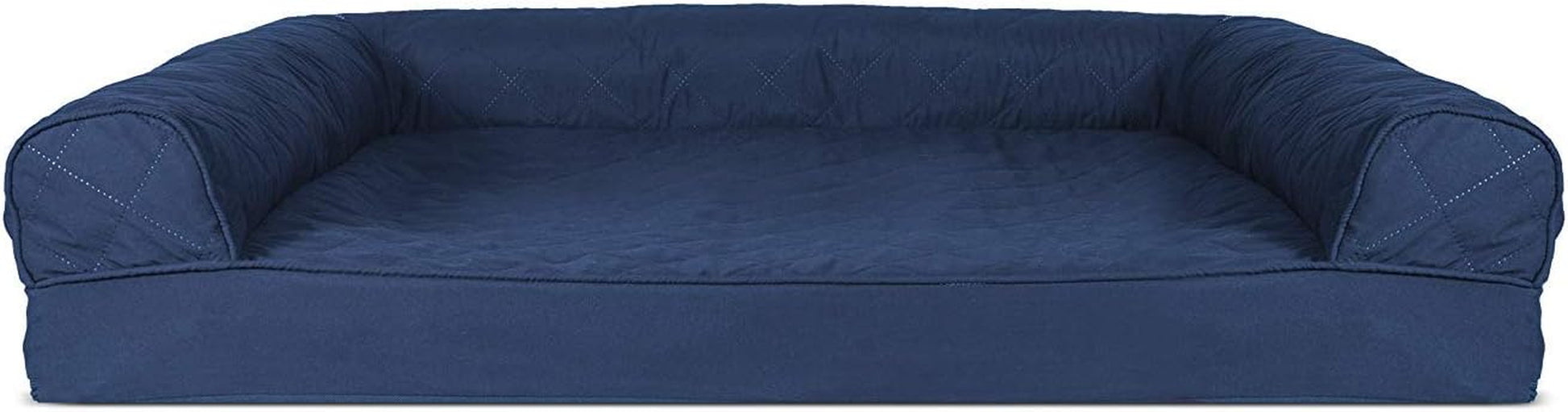 Orthopedic Dog Bed for Large/Medium Dogs W/ Removable Bolsters & Washable Cover, for Dogs up to 55 Lbs - Quilted Sofa - Navy (Blue), Large