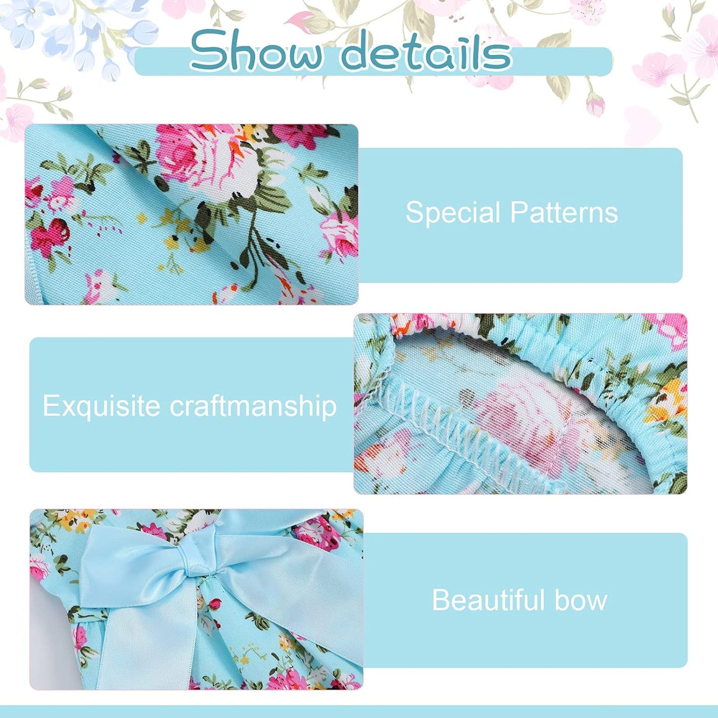 6 Pcs Dog Dresses Girls Dog Clothes Floral Cute Princess Bowknot Puppy Dresses Pet Cat Clothes Skirts Rosette Summer Outfits Apparel for Chihuahua Yorkies Female Small Cat Pets Kitten(S)
