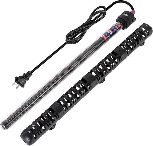 100W/300W/500W Aquarium Heater 500 Watt Fish Tank Heater Submersible Auto Thermostat Turtle Tank Heater 40-90 Gallon with Protective Sleeve and 3 Suckers