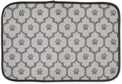 Machine Washable, Ultra Absorbent Pet Mat, 12X18, Gray Lattice