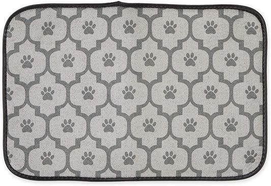 Machine Washable, Ultra Absorbent Pet Mat, 12X18, Gray Lattice