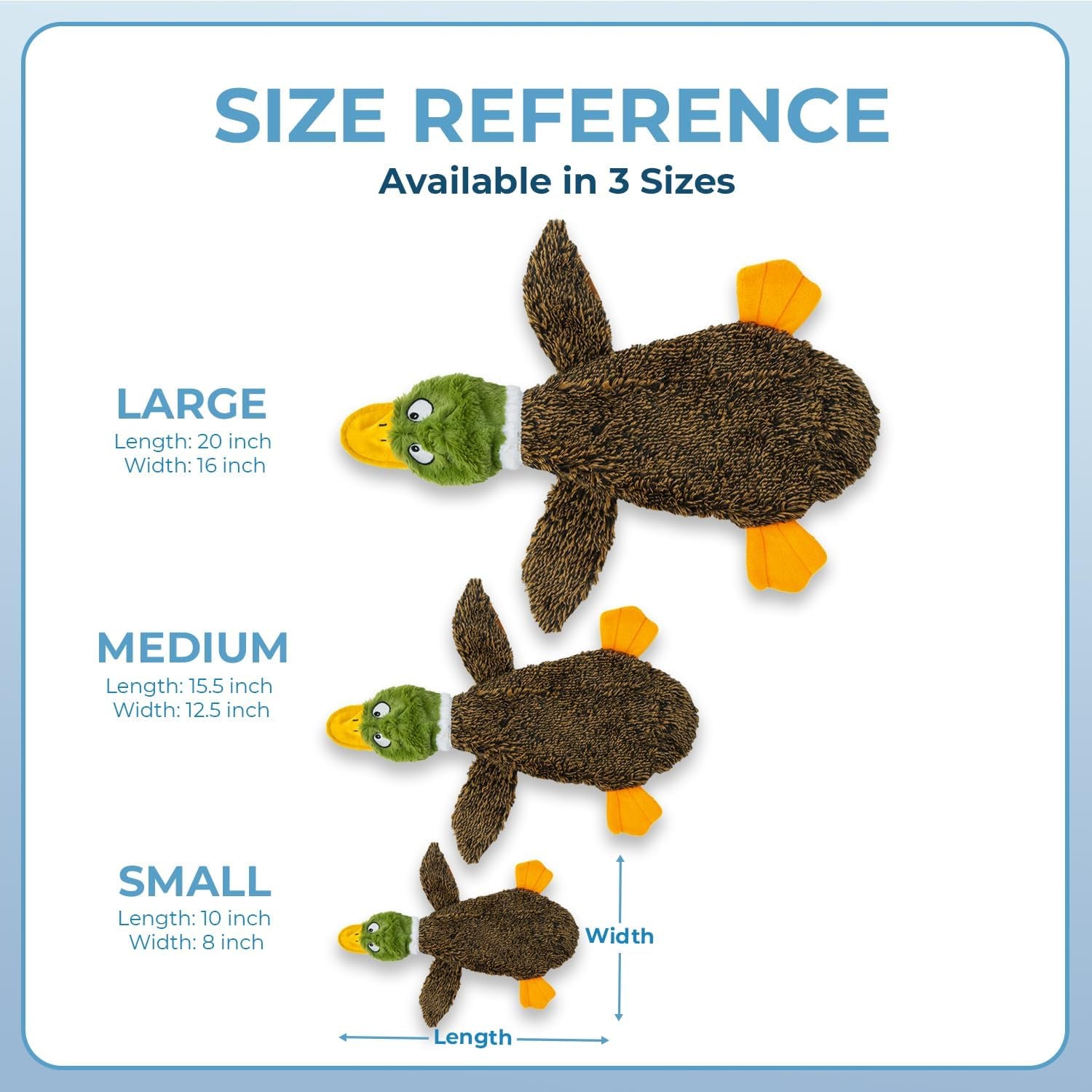 2-In-1 Stuffless Squeaky Dog Toys with Soft, Durable Fabric for Small, Medium, and Large Pets, No Stuffing for Indoor Play, Holds a Plastic Bottle - 1Wild Duck, Alligator, Medium