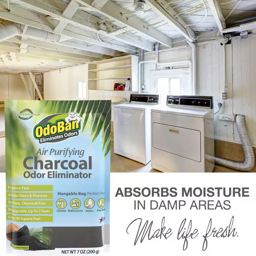 7 Oz. Charcoal Odor Eliminator, Air Purifying Natural Non-Toxic Odor Remover & Moisture Absorber Bag 4 Pack