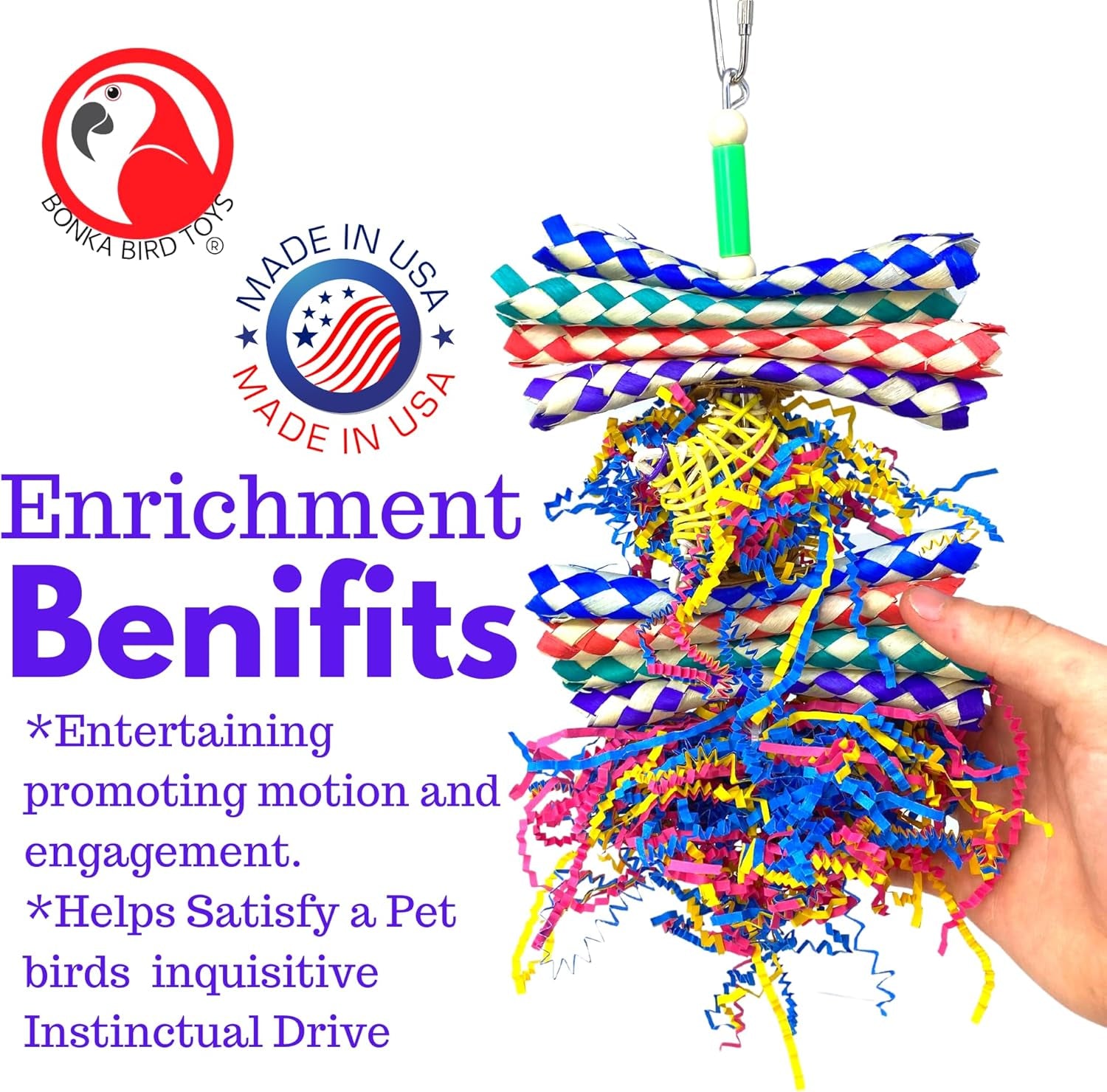 1040 Foraging Star Shred Medium Parrot Cage Toy, Conures, Ringnecks, Quaker, and Similar Breed Sizes