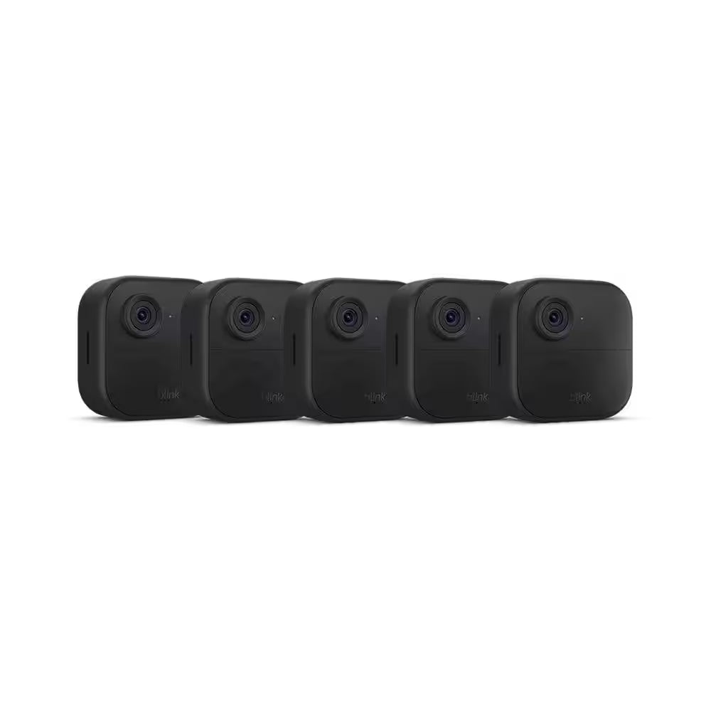 Outdoor 4-Wireless Battery Smart Home Security Camera System with 5-Cameras, up to 2-Year Battery Life (Black)