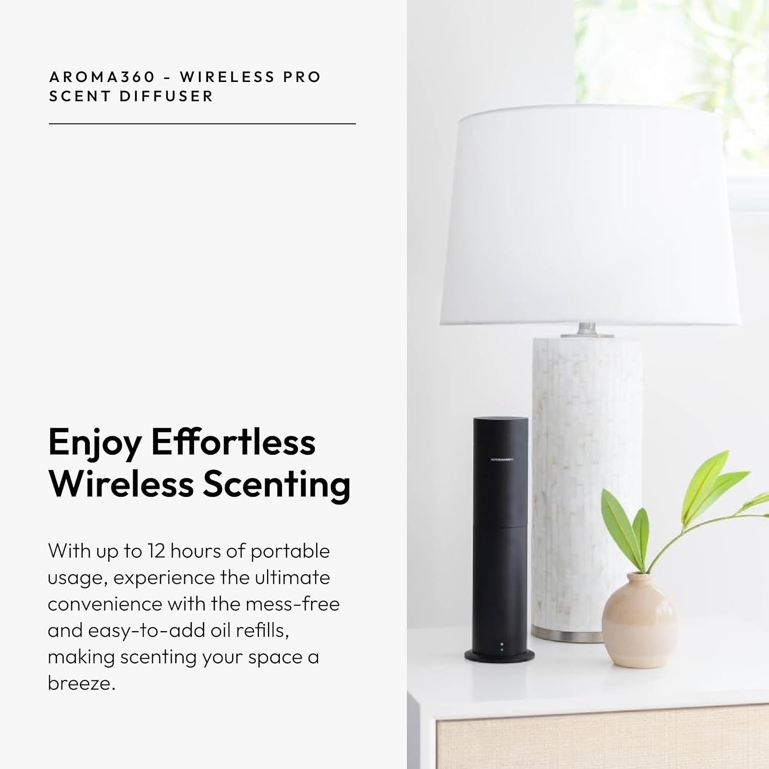 - Wireless Pro Essential Oil Diffuser - 600 Sq Ft Coverage - Cordless & Portable with Remote - Aromatherapy Scent Diffuser - Home, Spa, Office & Business - Air Freshener - Blue