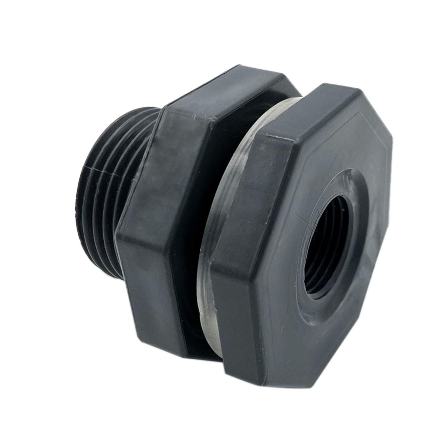 1" Female Bulkhead Water Tank Connector PVC Thru-Bulk Fitting for Rain Barrels, Aquariums, Tubs, Pools (Pack of 2)