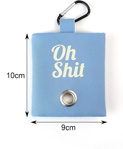 Dog Poop Bag Waste Bag Dispenser Holder Cute Funny (Blue (White Lettering))