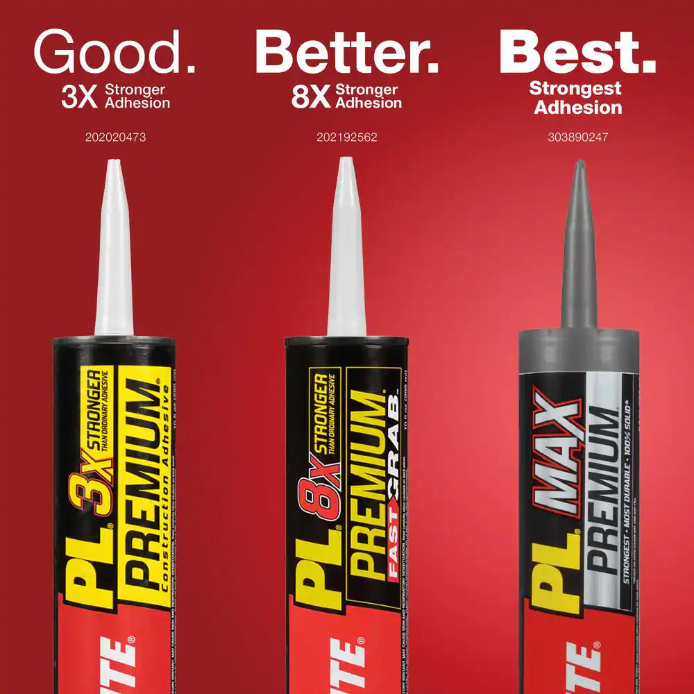 PL Premium Fast Grab 10 Oz. Polyurethane Construction Adhesive Grey Cartridge